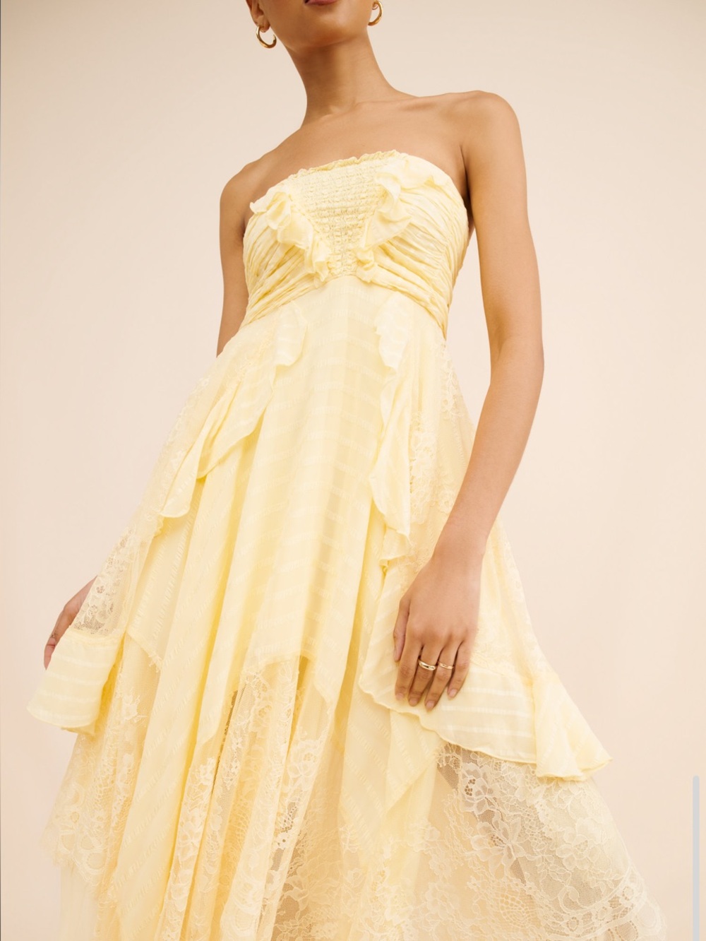 Free people yellow midi dress